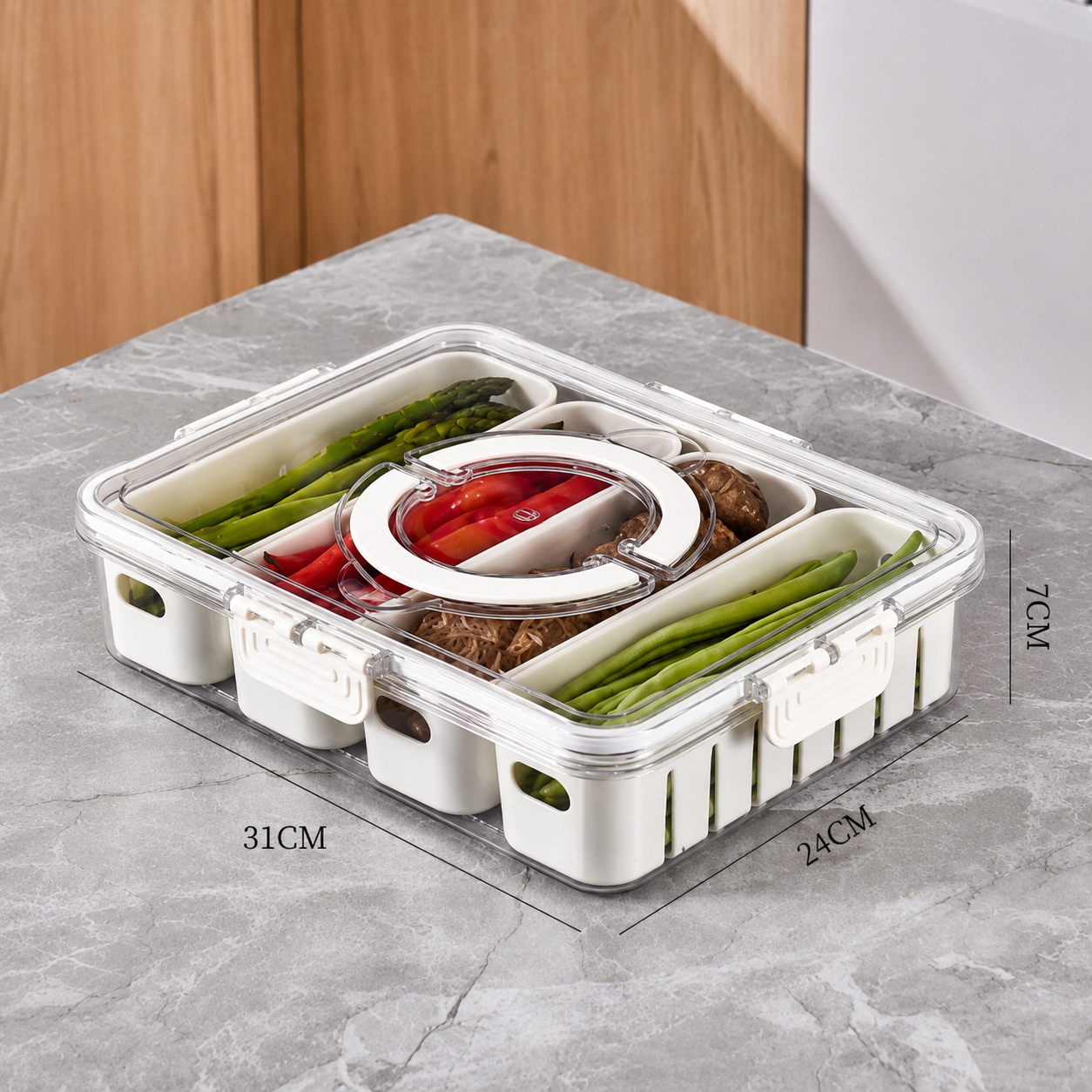 NIBBLEA Fresh Box – Unterteilte Box mit Deckel