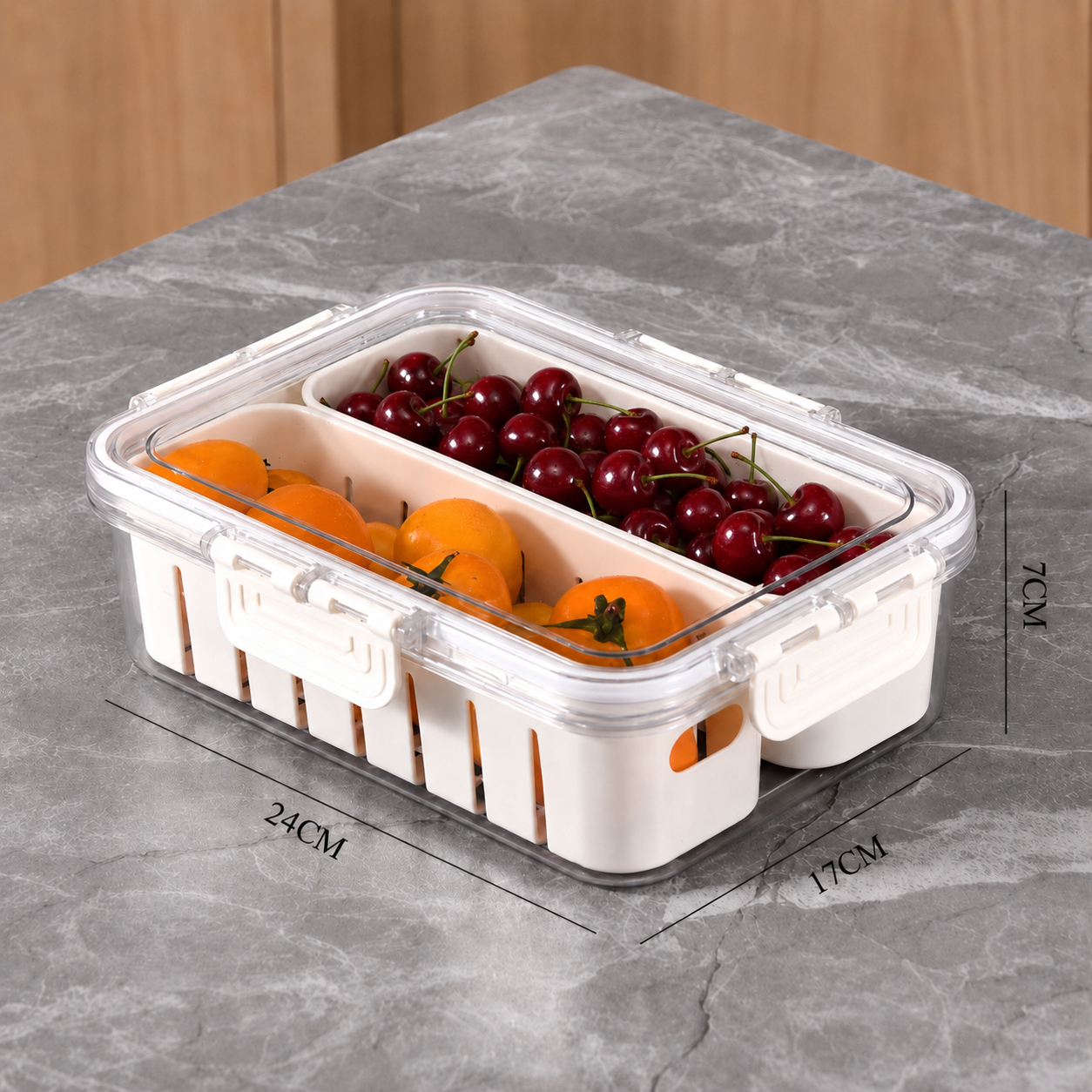 NIBBLEA Fresh Box – Unterteilte Box mit Deckel